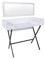 Kosmetinis staliukas Kalune Design Lima 811MDD5106, baltas/juodas, 50 cm x 100 cm x 89 cm, su veidrodžiu