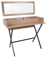 Kosmetinis staliukas Kalune Design Zurich 811MDD5103, juodas/riešuto, 50 cm x 100 cm x 89 cm, su veidrodžiu