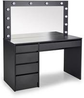 Kosmetinis staliukas Hollywood XL, pilkas, 120 cm x 55 cm x 150 cm, su veidrodžiu