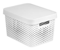 daiktu dezes - Daiktadėžė Curver Infinity Dots, 17 l, balta, 358 x 268 x 220 mm - 1 nuotrauka