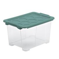 skaidrus zaisliukai - Daiktadėžė Rotho, 15 l, skaidri/žalia, 387 x 279 x 228 mm - 1 nuotrauka