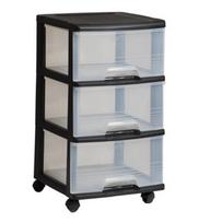 Rinkinys Curver, skaidri/juoda, 370 x 390 x 610 mm