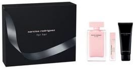 Narciso Rodriguez For Her 100ml EDP + 75ml Body Milk + 10ml EDP New Design