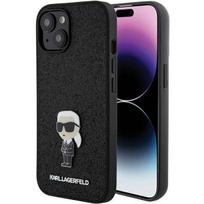 Karl Lagerfeld "Fixed Glitter Ikonik Logo Metal Pin iPhone 15" Black