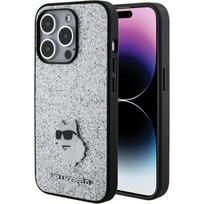 Karl Lagerfeld "Fixed Glitter Choupette Logo Metal Pin iPhone 15 Pro Max" Silver
