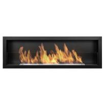BIOHEAT 1200x400 LINE GLASS TUV BLACK biožidinys įmontuojamas - pakabinamas juodas