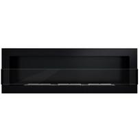 BIOHEAT 1200x400 GLASS TUV BLACK biožidinys įmontuojamas - pakabinamas juodas