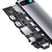 hdmi ilgintuvas - Hub 11in1 Baseus Metal Gleam Series, USB-C to 3x USB, USHBASCAHUB_CT0G - 6 nuotrauka