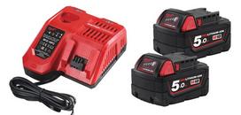 18v akumuliatorius 2 ah - Akumuliatorių ir įkroviklio rinkinys Milwaukee M18 NRG-502, 18 V, 2 x 5 Ah, 1 x 2 Ah (12 V) - 1 nuotrauka