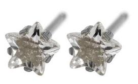 Caflon Fashion Sense Earrings 8mm Zirconium Star Stainless