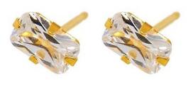 Caflon Fashion Sense Earrings 5x3mm Zirconium Emerald Cut
