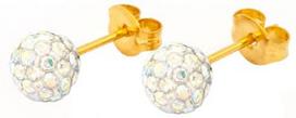 Caflon Fashion Sense Earrings 6mm Glitterball Rock Crystal