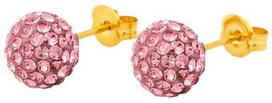 Caflon Fashion Sense Earrings 8mm Glitterball Light Rose