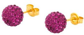 Caflon Fashion Sense Earrings 8mm Glitterball Fuchsia