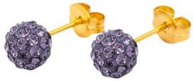 Caflon Fashion Sense Earrings 6mm Glitterball Tanzanite