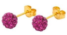 Caflon Fashion Sense Earrings 6mm Glitterball Fuchsia
