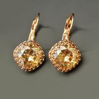 Diamond Sky Earrings With Crystals From Swarowski Sunny Vintage IV Golden Shadow
