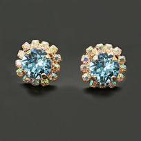 Diamond Sky Earrings With Crystals From Swarowski Magnificence III Aquamarine Blue