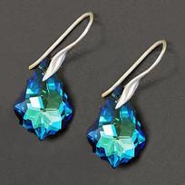Diamond Sky Earrings With Crystals From Swarowski Baroque Bermuda Blue