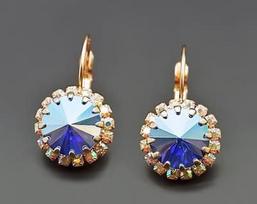 Diamond Sky Earrings Clarice IX Sapphire Shimmer With Swarovski Crystals