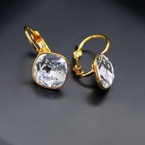 Diamond Sky Earrings With Crystals From Swarowski Blinding Brightness IV Transparent