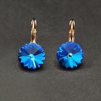 Diamond Sky Earrings With Crystals From Swarowski Klaris II Bermuda Blue