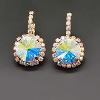 Diamond Sky Earrings With Crystals From Swarowski Klaris VII Aurore Boreale