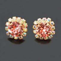 Diamond Sky Earrings With Crystals From Swarowski Magnificence III Rose Peach