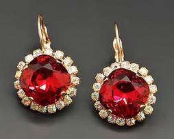 Diamond Sky Earrings Glare III Scarlet With Swarovski Crystals