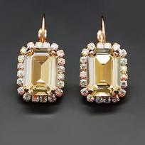 Diamond Sky Earrings With Crystals From Swarowski Lurdes II Golden Shadow