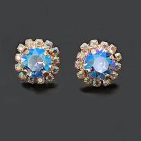 Diamond Sky Earrings With Crystals From Swarowski Magnificence III Light Sapphire Shimmer