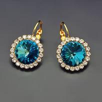 Diamond Sky Earrings With Crystals From Swarowski Klaris Bermuda Blue