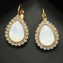 Diamond Sky Earrings With Crystals From Swarowski Heavenly Drop White Opal