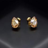 Diamond Sky Earrings With Crystals From Swarowski Venus II Golden Shadow