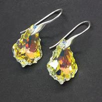 Diamond Sky Earrings With Crystals From Swarowski Baroque Aurore Boreale