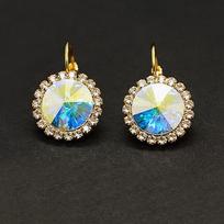 Diamond Sky Earrings With Crystals From Swarowski Klaris Aurore Boreale