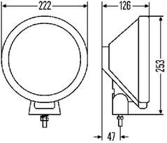 Ilgųjų šviesų žibintas HELLA 1F8006 800-311