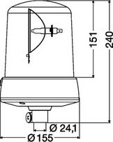 Signalizuojantis žibintas 24V; KL 7000 FL, h1, geltona