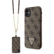 deklas su dirzeliu telefonams - Guess "Crossbody 4G Metal Logo iPhone 11/ Xr" Brown - 1 nuotrauka