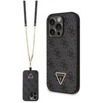 deklas su dirzeliu telefonams - Guess "Crossbody 4G Metal Logo iPhone 14 Pro" Black - 1 nuotrauka