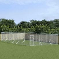 Lauko voljeras šunims, sidabrinis, 6x14x2m, plienas