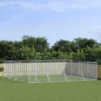 Lauko voljeras šunims, sidabrinis, 8x8x2m, plienas