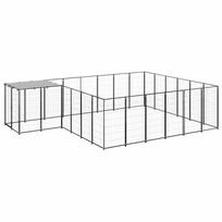 Voljeras šunims, juodos spalvos, 12,1 m², plienas