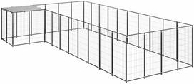 Voljeras šunims, juodos spalvos, 13,31m², plienas