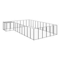 suns buda - Voljeras šunims, juodos spalvos, 19,36 m², plienas - 1 nuotrauka