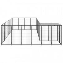 suns buda - Voljeras šunims, juodos spalvos, 19,36 m², plienas - 2 nuotrauka