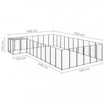 suns buda - Voljeras šunims, juodos spalvos, 19,36 m², plienas - 6 nuotrauka