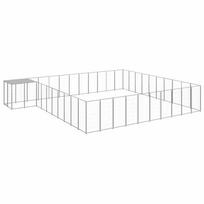 Voljeras šunims, sidabrinės spalvos, 31,46m², plienas