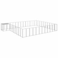 Voljeras šunims, sidabrinės spalvos, 37,51m², plienas