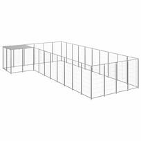 Voljeras šunims, sidabrinės spalvos, 13,31m², plienas